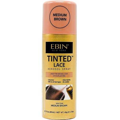 Ebin Tinted Lace Aerosol Spray 80ml - Medium Brown